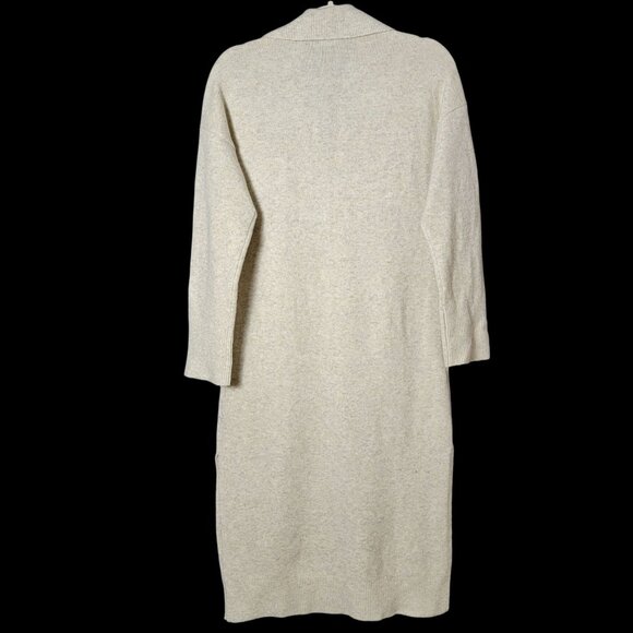 Abercrombie & Fitch Womens Cream Wool Blend Collared Sweater Midi Dress Small - Picture 5 of 9